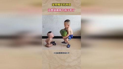 吃儿子给买的瓜,儿子慷慨馈赠，亲情滋味浓
